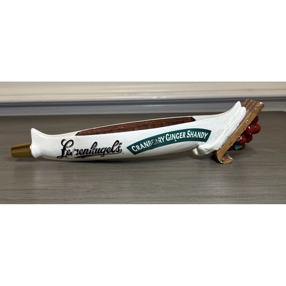 Leinenkugel's Cranberry Ginger Shandy Beer Tap Handle Christmas Canoe Sled 14" - Picture 3 of 6